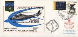 San Marino-1974 Inaugurazione Monumento All'elicotterista Volo Speciale Con Elic - Luftpost