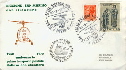 1975-giornata Filatelica Riccione Posta A Mezzo Elicottero Riccione San Marino P - Luftpost