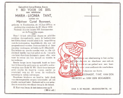 DP Maria Leonia Tant ° Kruishoutem 1878 † 1952 X Cyriel Boonaert // Van Den Broecke Van Den Bogaerde - Santini