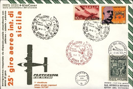 Vaticano-1975 Per Il XXV Giro Aereo Internazionale Di Sicilia Firma Del Pilota - Airmail