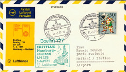 1971-Germania Berlino I^volo Lufthansa LH 278 Amburgo Milano Del 1 Aprile - Covers & Documents
