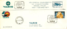 1977-Brasile Volo Speciale Comm. Cinquantenario Brasile Italia San Paolo Roma De - Luchtpost