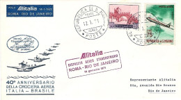 San Marino-1971 Volo Alitalia Dispaccio Aereo Straordinario Roma-Rio De Janeiro  - Luftpost