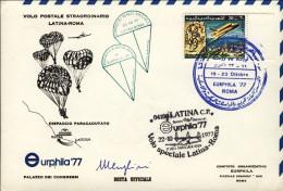 1977-Libia Dispaccio Paracadutato Volo Speciale Latina Roma Del 22 Ottobre, Firm - Libye
