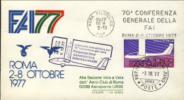 San Marino-1977 FAI77 Bollo Aliante "Calif A-21" Aeroporto Dell'urbe Esibizione  - Poste Aérienne