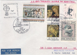 San Marino-1983 Trasporto Postale Con Aerostato Cremona Crema Del 4 Giugno + Eri - Luftpost