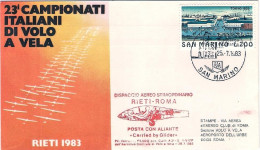 San Marino-1983 23^ Campionato Italiano DI^volo A Vela Dispaccio Aereo Straordin - Poste Aérienne