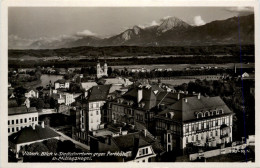 Villach, Blick V. Stadtpfarrturm Gegen Mittagskogel Und Parkhotel - Villach