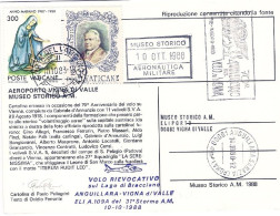 Vaticano-1988 Cartolina 70^ Anniversario Del Volo Su Vienna Firmata Dall'autore  - Airmail