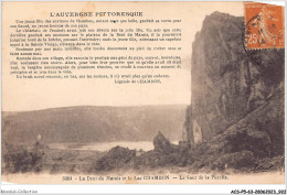 ACSP5-63-0465 - L'AUVERGNE PITTORESQUE - La Dent Du Marais Et Le Lac CHAMBON - Le Saut De La Pucelle - Auvergne Types D'Auvergne