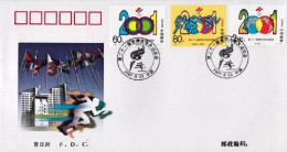 2001-Cina China 15, Scott 3128-30 The 21st Universiade - Cartas & Documentos