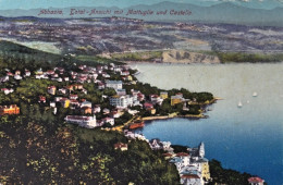 1921-Croazia Abbazia Total Ansicht Mit Mattuglie Und Castello Cartolina Viaggiat - Croacia