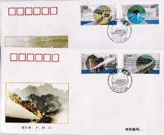 2001-Cina China 16, Scott 3131-34 Datong River Diversion Project Fdc - Brieven En Documenten