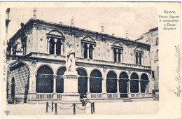 1903-cartolina Verona Piazza Signori E Monumento A Dante Alighieri Viaggiata - Verona
