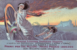 1930ca-cartolina Cromolitografica "Grande Lotteria Nazionale Italiana A Benefici - Manifestaciones