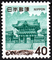 JAPAN 1968 Definitive With NIPPON: ARCHITECTURE. Mausoleum Gates 40Y, MNH - Monumentos