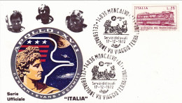 1972-cartolina Ufficiale Numerata Stemma Ufficiale Dell'Apollo 17 Con I Tre Astr - 1971-80: Marcofilie