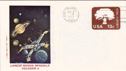 1977-U.S.A. Busta + Cartoncino Commemorativo Per Il Lancio Della Sonda Spaziale  - 3c. 1961-... Lettres