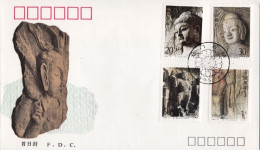 1993-Cina China 13, Scott 2458-61 Longmen Grottoes Fdc - Cartas & Documentos