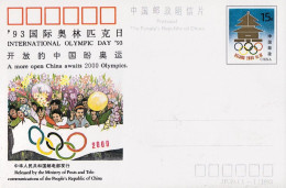 1993-Cina China 	JP39 International Olympic Day Postcard - Covers & Documents