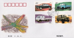 1996-Cina China 16, Scott 2691-94 Chinese Automobiles Fdc - Lettres & Documents