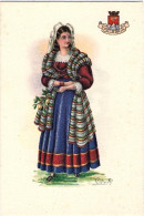 1925-donna In Costume Della Regione Calabria Disegnatore Carini - Mujeres