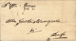 1860-Breno (Brescia) Sovracoperta Con Corsivo E Bollo A Data Breno Mar.15 - Non Classificati