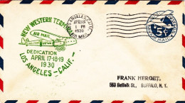1930-U.S.A. Busta Postale 5c. Cachet Verde New Western Terminal Los Angeles Cali - 1c. 1918-1940 Storia Postale