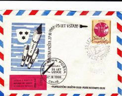 1966-Jugoslavija Jugoslavia Razzogramma Con Illustrazione Bollo E Vignetta - Aéreo