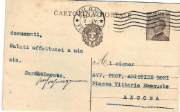 1932-cartolina Postale 30c.Michetti Viaggiata - Entero Postal