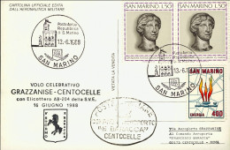 San Marino-1988 Cartolina Centenario Della Nascita Di Francesco Baracca Volo Cel - Posta Aerea