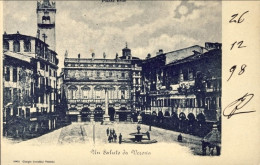 1898-Verona Piazza Erbe, Cartolina Viaggiata - Verona