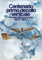 1977-volo Con Elicottero Cartolina Illustrata Centenario Primo Decollo Verticale - Luftpost