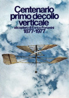 1977-volo Con Elicottero Cartolina Illustrata Centenario Primo Decollo Verticale - Luftpost