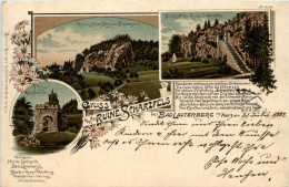 Gruss Von Der Ruine Scharzfels Bei Bad Lauterberg - Litho - Bad Lauterberg