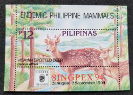 Philippines Visayan Spotted Deer 1994 Tree Deers (ms) MNH *SINGPEX '94 O/p - Philippines