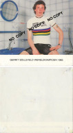 CARTE CYCLISME GERRIT SOLLEVELD TEAM JAN VAN ERP 1983 ( VOIR PARTIE ARRIERE ) - Cyclisme