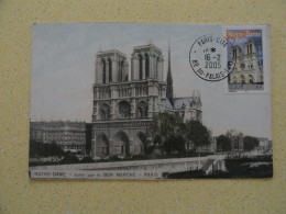 CARTE MAXIMUM CARD CATHEDRALE NOTRE DAME DE PARIS SUR CPA OBL ORD PARIS CITE FRANCE - Eglises Et Cathédrales