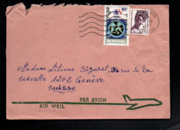 SENEGAL AFFRANCHISSEMENT COMPOSE LETTRE POUR LA FRANCE 1987 - Senegal (1960-...)