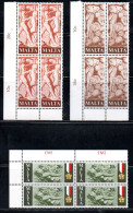 MALTA 1977 TRIBUTE TO MALTESE WORKERS SCULPTURES SCULTURE DEI LAVORATORI COMPLETE SET SERIE COMPLETA BLOCK QUARTINA MNH - Malta