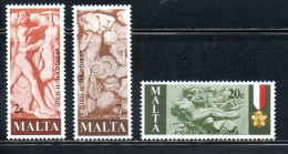 MALTA 1977 TRIBUTE TO MALTESE WORKERS SCULPTURES SCULTURE DEI LAVORATORI COMPLETE SET SERIE COMPLETA MNH - Malta