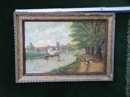 Peinture 39 X 26 Cm Bon état à Identifier - Olieverf