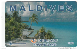 MALDIVES ISL. (GPT)- Beach, CN : 2MLDA, Tirage 5000, Used - Maldive