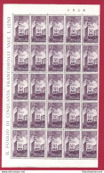 1945 SAN MARINO, N° 278 Palazzo Del Governo 25 Lire Violetto MNH/** MEZZO FOGLI - Andere & Zonder Classificatie