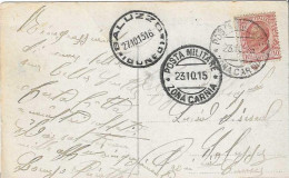 CARTOLINA POSTA MILITARE ZONA CARNIA 1915 X SALUZZO - Correo Militar (PM)