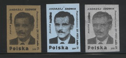 POLAND SOLIDARITY POCZTA SOLIDARNOSC ANDRZEJ SLOWIK NSZZ TRADE UNION LEADER SET OF 3 Australia Canada - Viñetas Solidarnosc