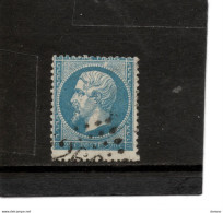 FRANCE 1862 NAPOLEON III Yvert  22 Oblitéré Gros Chiffre PIQUAGE - 1862 Napoléon III