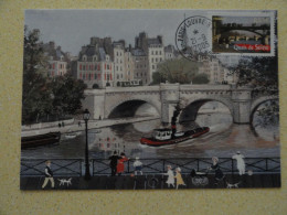 CARTE MAXIMUM CARD PONT DU QUAI DE SEINE OBL ORD PARIS LOUVRE FRANCE - Ponts