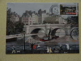 CARTE MAXIMUM CARD PONT DU QUAI DE SEINE OBL ORD PARIS LOUVRE FRANCE - Ponti