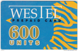 GHANA - Abstract Design 1, WESTEL Magnetic Card 600 Units, Serial No 0008, Used - Ghana